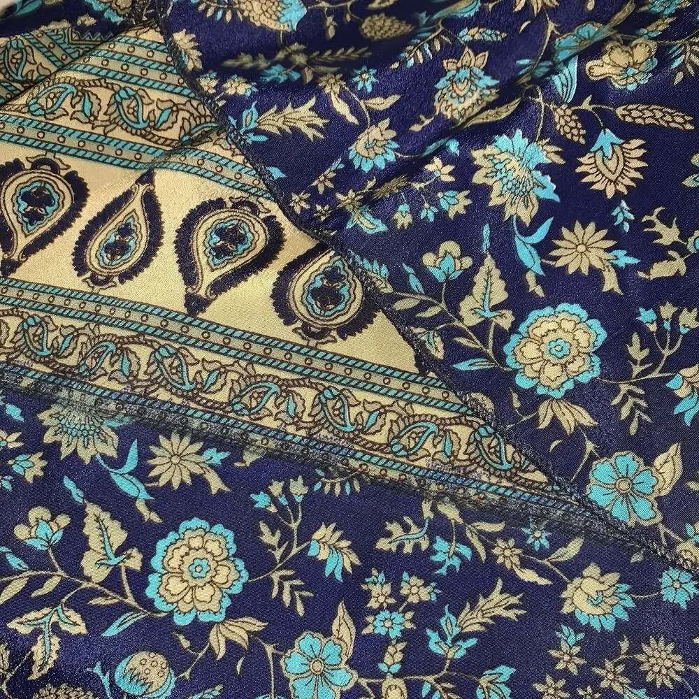 RAGA Anthropologie women's size S Blue Floral Print Spaghetti Strap Rayon Top - Picture 7 of 8